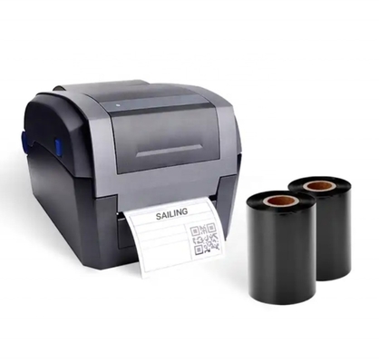 12 mm Breite Wärmeübertragung Wachs Kohlenstoff Schwarz Druckerband geeignet für Drucker