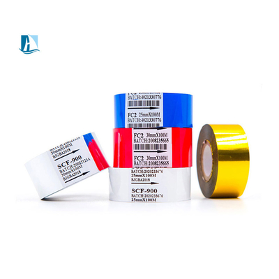 Messingbriefdrucker Verwendete Warmdruckfolie 25mm100m SCF Chargenummer Gold Silber