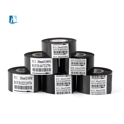 25 mm*100 m Schwarzes, warm gestempeltes Folienband für die Codierung der Chargennummern und Lebensmittelverpackungen