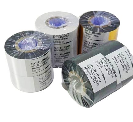 Schwarzes PET-Hotfolie-Stempeln perfekt zum Codieren von Band Food Plastikverpackung Datum Drucken