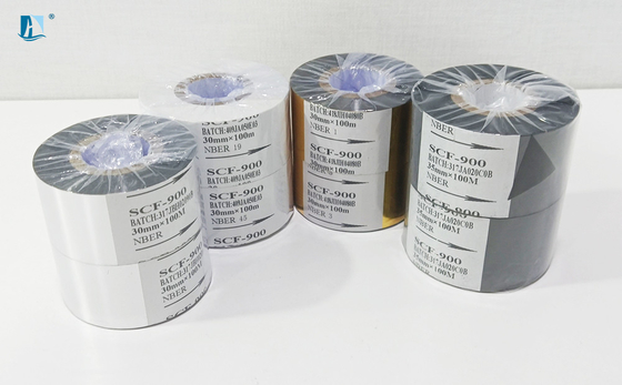 Hohe Haltbarkeit 25mm 30mm*100m SCF900 PET Hot Foil Stamping Foil Rollen zum Drucken