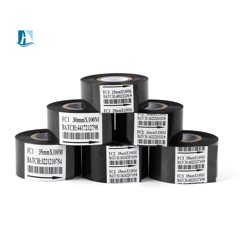 25 mm*100 m Schwarzes, warm gestempeltes Folienband für die Codierung der Chargennummern und Lebensmittelverpackungen