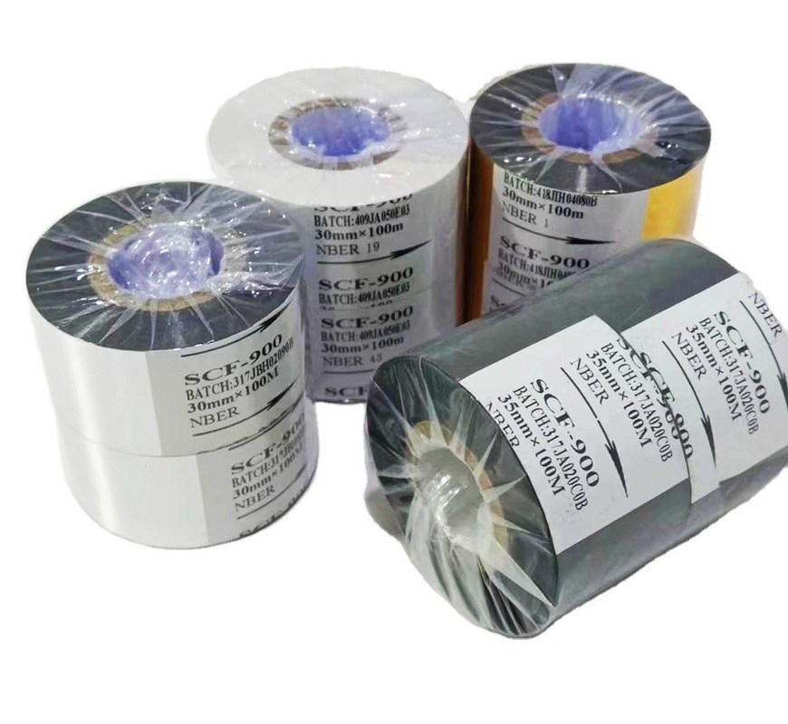 Schwarzes PET-Hotfolie-Stempeln perfekt zum Codieren von Band Food Plastikverpackung Datum Drucken